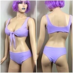 Zaful purple tie front bikini. Small size 4